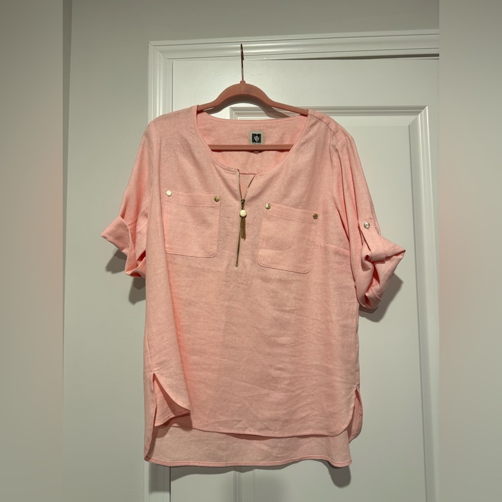 Anne Klein Blush Pink Top